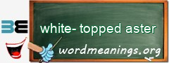WordMeaning blackboard for white-topped aster